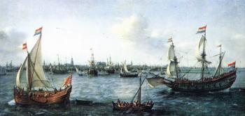 Hendrick Cornelisz Vroom : The Harbour in Amsterdam